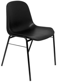 Silla Piqueras Y Crespo Alborea Confidente Apilable Asiento Monobloque En Pvc Negro