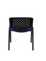 PIQUERAS Y CRESPO Pack de 4 sillas Petrola apilables, asiento Aran azul