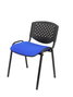 PIQUERAS Y CRESPO Pack de 4 sillas Petrola apilables, asiento Aran azul