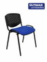 PIQUERAS Y CRESPO Pack de 4 sillas Petrola apilables, asiento Aran azul