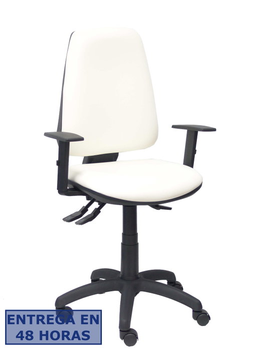 PIQUERAS Y CRESPO Silla de oficina Elche con mecanismo sincro, similpiel blanco y brazos regulables PIQUERAS Y CRESPO Silla de oficina Elche con mecanismo sincro, similpiel blanco y brazos regulables