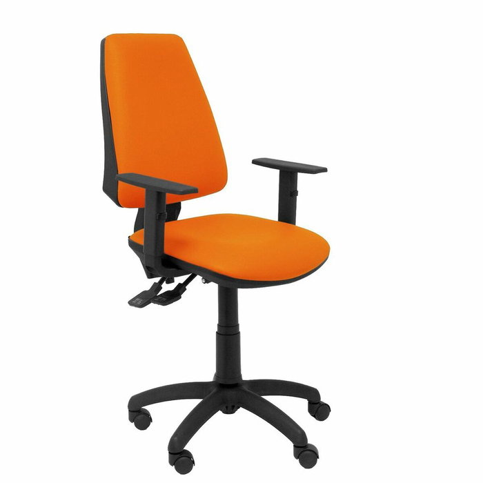 PIQUERAS Y CRESPO Silla Elche con mecanismo sincro y brazos regulables, similpiel naranja