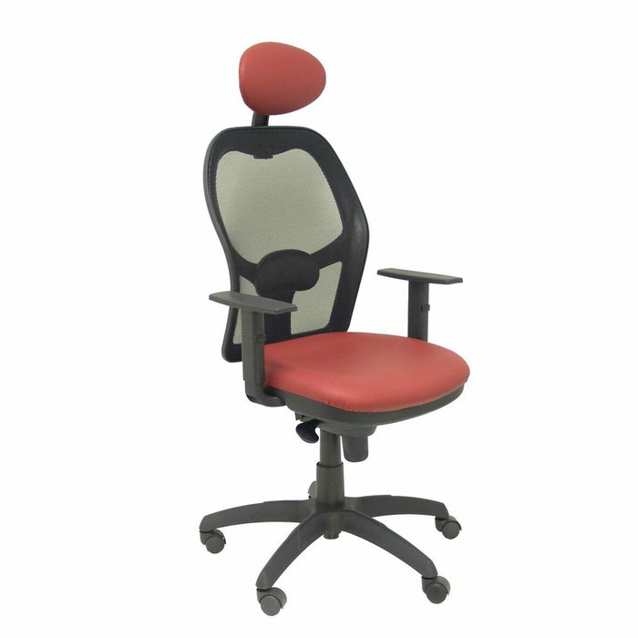 Piqueras Y Crespo Silla Jorquera con Mecanismo Sincro, Malla Negra y Similpiel Granate Piqueras Y Crespo Silla Jorquera con Mecanismo Sincro, Malla Negra y Similpiel Granate