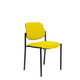 Silla Piqueras Y Crespo Villalgordo Confidente Chasis Negro Asiento Y Respaldo Tapizados Similpiel Amarillo