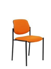 Silla Styl tapizada con Similpiel color Naranja. Sin brazos
