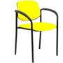NOWY STYL Silla Styl tapizada en similpiel amarillo con brazos fijos