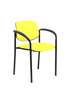 NOWY STYL Silla Styl tapizada en similpiel amarillo con brazos fijos