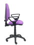 Silla de oficina Algarra con mecanismo Contacto permanente básico tapizada con Tela color Lila. Equipada con Base poliamida negra, Brazos fijos y Ruedas de nailon 50 mm