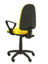Silla de oficina Algarra con mecanismo Contacto permanente básico tapizada con Tela color Amarillo. Equipada con Base poliamida negra, Brazos fijos y Ruedas de nailon 50 mm