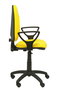 Silla de oficina Algarra con mecanismo Contacto permanente básico tapizada con Tela color Amarillo. Equipada con Base poliamida negra, Brazos fijos y Ruedas de nailon 50 mm