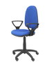 Silla de oficina Algarra con mecanismo Contacto permanente básico tapizada con Tela color Azul. Equipada con Base poliamida negra, Brazos fijos y Ruedas de nailon 50 mm