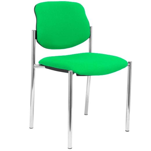 Nowy Styl Silla Styl tapizada en tejido Bali verde con chasis cromado