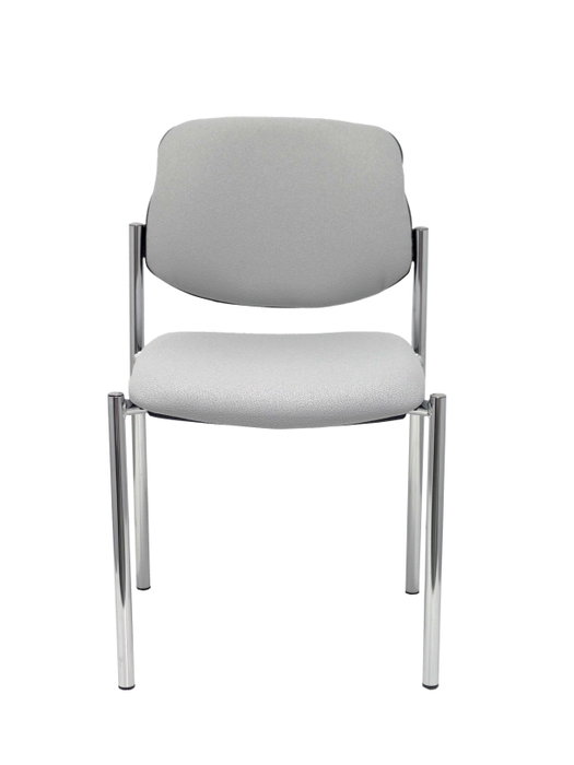 PIQUERAS Y CRESPO Silla fija Styl Bali gris con chasis cromo