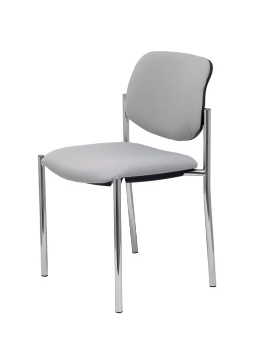 PIQUERAS Y CRESPO Silla fija Styl Bali gris con chasis cromo