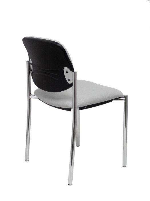 PIQUERAS Y CRESPO Silla fija Styl Bali gris con chasis cromo