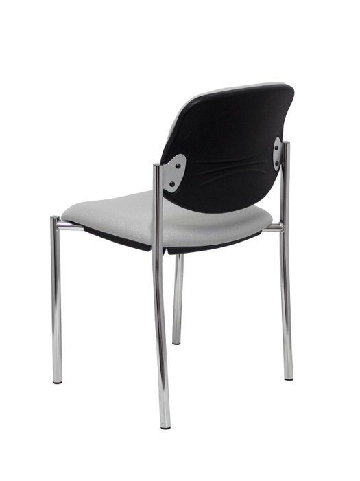 PIQUERAS Y CRESPO Silla fija Styl Bali gris con chasis cromo
