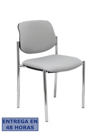 NOWY STYL Silla Styl tapizada en tejido Bali gris con chasis cromado