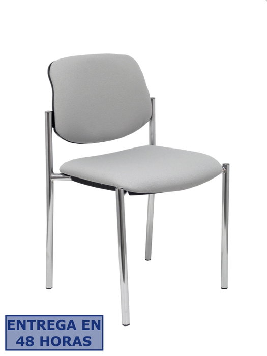 NOWY STYL Silla Styl tapizada en tejido Bali gris con chasis cromado NOWY STYL Silla Styl tapizada en tejido Bali gris con chasis cromado