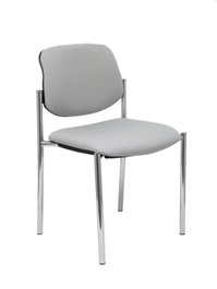 PIQUERAS Y CRESPO Silla fija Styl Bali gris con chasis cromo