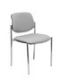 PIQUERAS Y CRESPO Silla fija Styl Bali gris con chasis cromo
