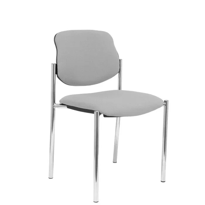 PIQUERAS Y CRESPO Silla fija Styl Bali gris con chasis cromo