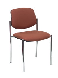 PIQUERAS Y CRESPO Silla fija Styl Bali marrón con chasis cromo