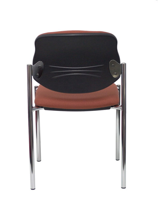 Piqueras y Crespo Silla fija Styl Bali marrón con chasis cromo Piqueras y Crespo Silla fija Styl Bali marrón con chasis cromo