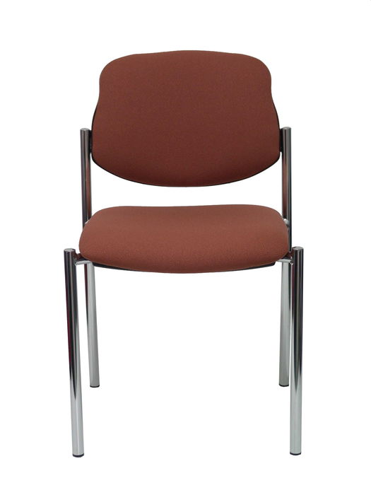 Silla Piqueras Y Crespo Villalgordo Confidente Chasis Cromo Asiento Y Respaldo Tapizados Bali Marron