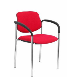 Silla Styl tapizada con Tela color Rojo. Brazos fijos