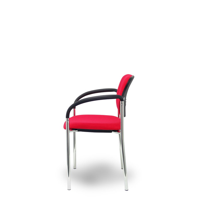 Silla Styl tapizada con Tela color Rojo. Brazos fijos