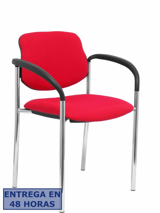 NOWY STYL Silla Styl Roja con Brazos Fijos y Estructura Cromada NOWY STYL Silla Styl Roja con Brazos Fijos y Estructura Cromada