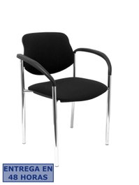 NOWY STYL Silla Styl con brazos fijos, chasis cromado y tejido Bali negro