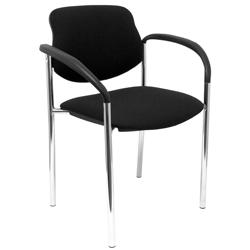 NOWY STYL Silla Styl con brazos fijos, chasis cromado y tejido Bali negro