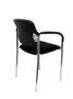 Silla Styl tapizada con Tela color Negro. Brazos fijos