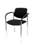 Silla Styl tapizada con Tela color Negro. Brazos fijos