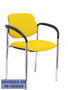 NOWY STYL Silla Styl Tapizada en Tela Amarilla con Brazos Fijos