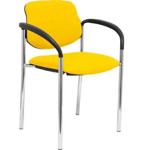 NOWY STYL Silla Styl Tapizada en Tela Amarilla con Brazos Fijos NOWY STYL Silla Styl Tapizada en Tela Amarilla con Brazos Fijos