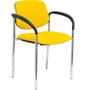 NOWY STYL Silla Styl Tapizada en Tela Amarilla con Brazos Fijos