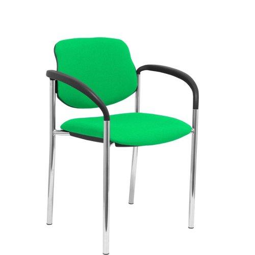Silla Styl tapizada con Tela color Verde. Brazos fijos Silla Styl tapizada con Tela color Verde. Brazos fijos