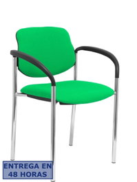 NOWY STYL Silla Styl con brazos, tejido Bali verde y chasis cromado