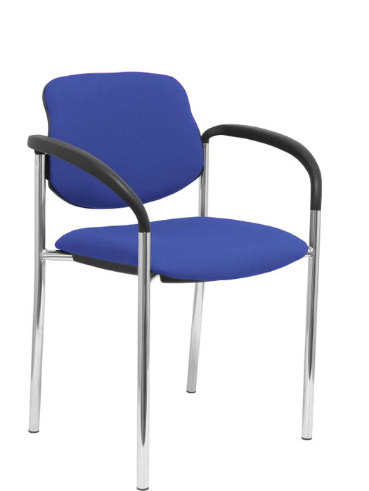 NOWY STYL Silla fija Styl Bali azul con brazos y chasis cromo NOWY STYL Silla fija Styl Bali azul con brazos y chasis cromo