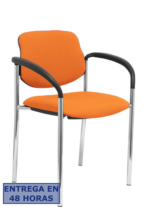 NOWY STYL Silla Styl Bali Naranja con Brazos Fijos y Chasis Cromo NOWY STYL Silla Styl Bali Naranja con Brazos Fijos y Chasis Cromo