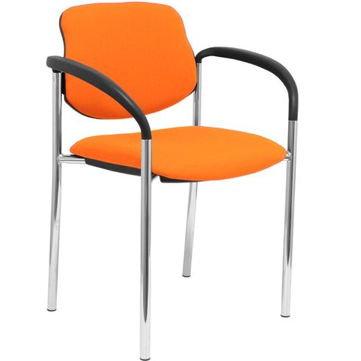 NOWY STYL Silla Styl Bali Naranja con Brazos Fijos y Chasis Cromo NOWY STYL Silla Styl Bali Naranja con Brazos Fijos y Chasis Cromo