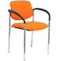 NOWY STYL Silla Styl Bali Naranja con Brazos Fijos y Chasis Cromo