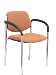 Silla Styl tapizada con Tela color Marrón. Brazos fijos