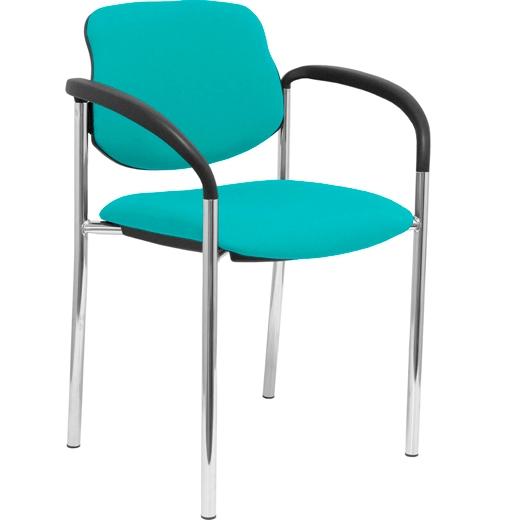 NOWY STYL Silla Styl tapizada en tela color turquesa con brazos fijos