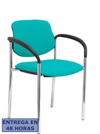 NOWY STYL Silla Styl tapizada en tela color turquesa con brazos fijos