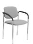NOWY STYL Silla Styl tapizada en tejido BALI gris con brazos fijos y estructura cromada
