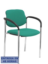 NOWY STYL Silla Styl tapizada en tela verde esmeralda con brazos fijos