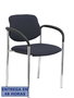 NOWY STYL Silla Styl tapizada en tela color gris oscuro con brazos fijos